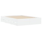 vidaXL Cadre de lit avec tiroirs blanc 120x200 cm bois d'ingénierie