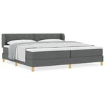Lit Box Spring vidaXL avec matelas gris foncé 200x200 cm en tissu
