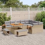 vidaXL Ensemble de canapé de jardin 12 Pièces beige et gris clair