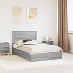 vidaXL Lit de Rangement Gris Sonoma 120 x 190 cm Bois d'ingénierie