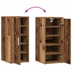 vidaXL Armoire à chaussures vieux bois 32x35x70 cm bois d'ingénierie