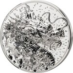 Pièce de monnaie en Argent 10000 Togrog g 500 (1/2 Kg) Millésime 2024 BURST DRAGON
