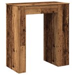 vidaXL Table de bar avec étagères vieux bois bois d'ingénierie