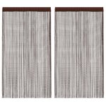 vidaXL Rideau en fils 2 Pièces 100 x 250 cm Marron