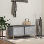 vidaXL Banc d'entrée avec coussin Gris béton 100 x 38 x 46 cm