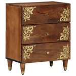 vidaXL Cabinet de chevet avec tiroir marron miel 50 x 33 x 62 cm