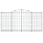 vidaXL Paniers à gabions arqués 9 Pièces 300x50x140/160 cm fer galvanisé