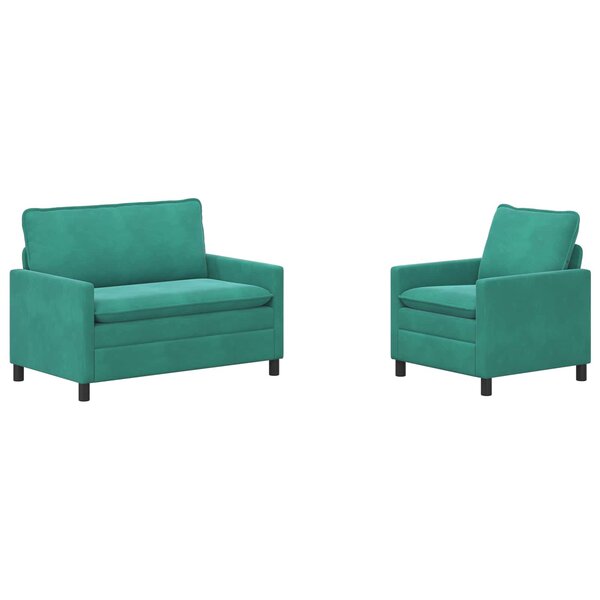 vidaXL Ensemble de Canapés 2 pc Turquoise Velours