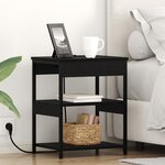 vidaXL Armoires de chevet 2 Pièces Chêne noir 41 x 31 x 51 cm