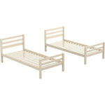 Lits superposés séparables enfant - 2 x 90 x 190 cm - Pin massif naturel - Sommier inclus