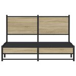 vidaXL Cadre de lit en métal sans matelas chêne sonoma 137x190 cm