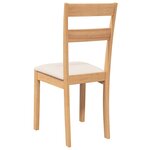 vidaXL Chaises à manger coussins 2 Pièces naturel bois massif caoutchouc