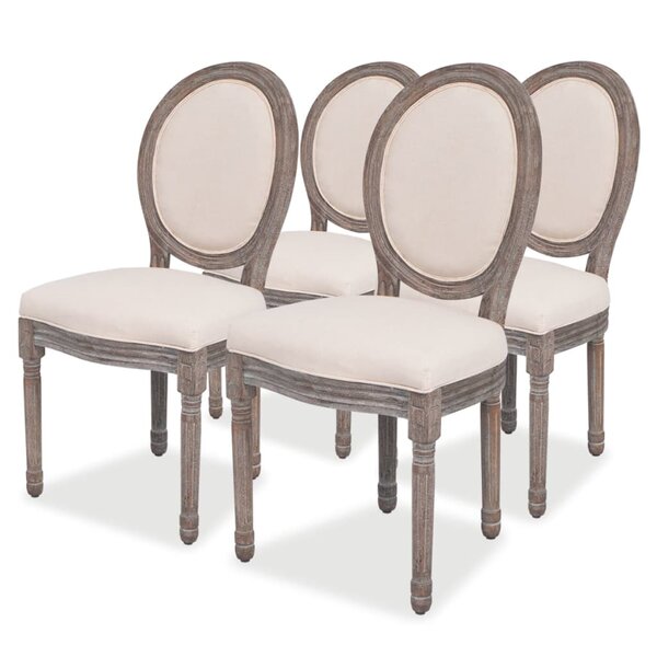 vidaXL Chaises à manger lot de 4 crème tissu