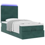 vidaXL Cadre de lit ottoman avec matelas vert foncé 100x200 cm velours