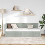 vidaXL Cadre de lit d'angle Gris clair 80 x 200 cm Velours
