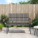 vidaXL Banc de jardin à 2 places avec coussin gris résine tressée
