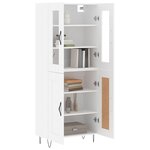 vidaXL Buffet haut Blanc 69 5x34x180 cm Bois d'ingénierie
