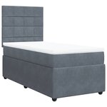 vidaXL Sommier à lattes de lit et matelas Gris foncé 90x190 cm Velours