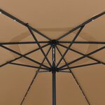 vidaXL Parasol de jardin avec lumières LED et mât en métal 400cm taupe