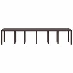 vidaXL Table de jardin pour repas Marron 350 x 100 x 73 cm polyrotin