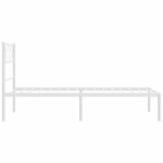vidaXL Cadre de lit métal avec tête de lit blanc 100x200 cm