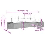 vidaXL Ensemble de canapé de jardin 5 pièces avec coussins gris clair en poly rotin