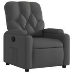 vidaXL Fauteuil inclinable en tissu gris foncé