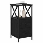 vidaXL Cabinet de chevet 2 Pièces Chêne noir 34 x 35 5 x 70 cm