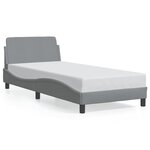 vidaXL Cadre de lit avec tête de lit Gris clair 90x200 cm Tissu