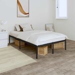 vidaXL Cadre de lit métal sans matelas noir 120x200 cm