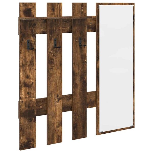 vidaXL Porte-manteau mural Montage mural Chêne fumé 100 x 10 x 100 cm