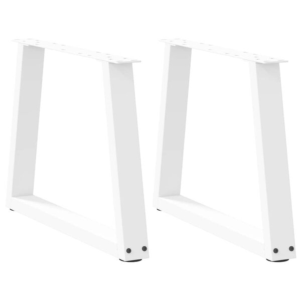 vidaXL Pieds de table basse en forme de V  2 pièces  blanc  70 x (42-43 3) cm  acier