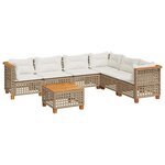 vidaXL Salon de jardin avec coussins 7 Pièces beige résine tressée