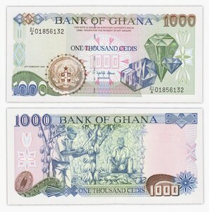 Billet de collection 1000 cedis 1996 Ghana - Neuf - p29b