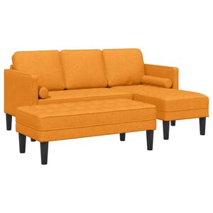 vidaXL Ensemble de Canapés avec coussin 2 Pièces Jaune foncé Polyester
