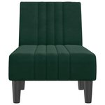 vidaXL Chaise longue vert foncé velours