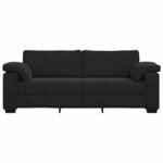 vidaXL Canapé à 3 places noir 220x77x82 cm velours