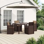 vidaXL Ensemble de salle à manger pour jardin 5 Pièces Marron et taupe PP