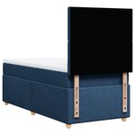 vidaXL Sommier à lattes de lit avec matelas Bleu 90x200 cm Tissu