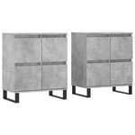 vidaXL Buffets 2 Pièces gris béton bois d'ingénierie