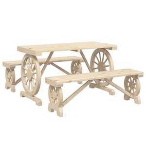 vidaXL Ensemble à manger de jardin 3 Pièces bois de sapin massif