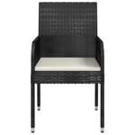 vidaXL Chaises de jardin lot de 4 avec coussins Résine tressée Noir
