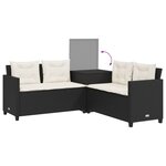 vidaXL Canapé de jardin avec table et coussins en forme de L noir