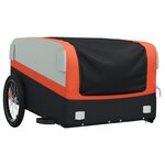 vidaXL Remorque de vélo noir et orange 45 kg fer