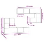 vidaXL Ensemble meuble TV 8 Pièces Bois ancien Moyen 30.5 x 30 x 30 cm
