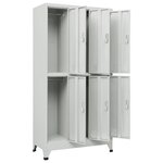 vidaXL Armoire à casier avec 6 compartiments Acier 90x45x180 cm Gris