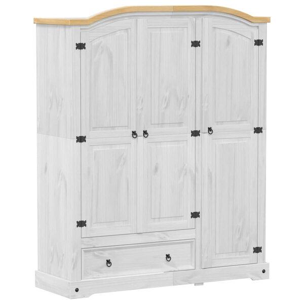 vidaXL Garde-robe Corona blanc 151 5x52x186 cm bois de pin massif