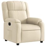 vidaXL Fauteuil inclinable électrique Crème Tissu
