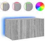 vidaXL Meuble TV mural avec lumières LED sonoma gris 60x35x31 cm