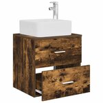 vidaXL Vanité de lavabo mural Chêne fumé 53 x 34 5 x 63 cm